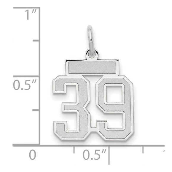 14k White Gold, Jersey Collection, Small Number 39 Pendant - Picture 3 of 4